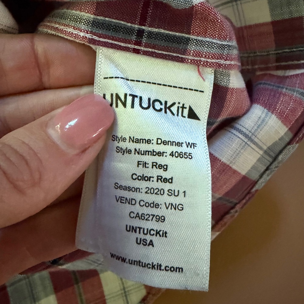UNTUCKit Mens XL Shirt Bundle 3pc Wrinkle Free Cotton Plaid Pinstripe Grid XL - Picture 7 of 16